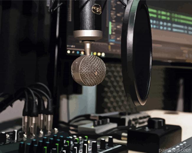 Studio Microphone Rec Music Painting By Numbers Kits