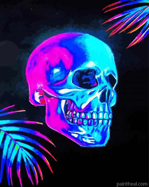 Neon Skull Head Painting By Numbers Kits
