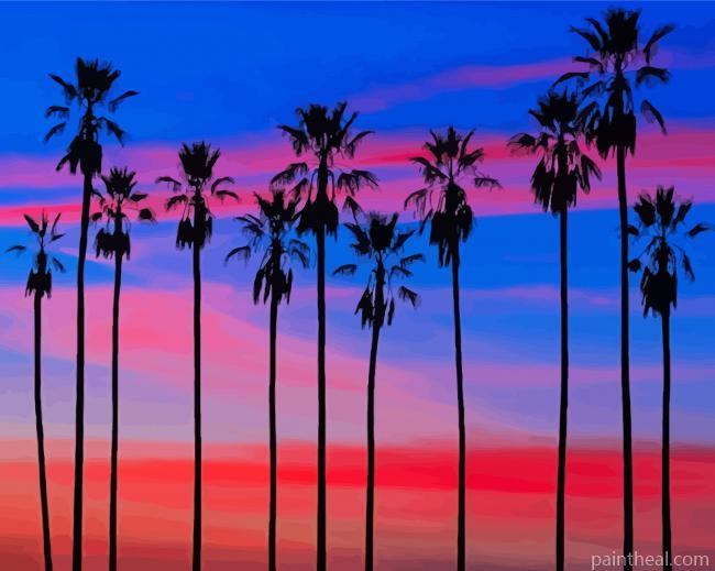 LA Sunset Silhouette Painting By Numbers Kits