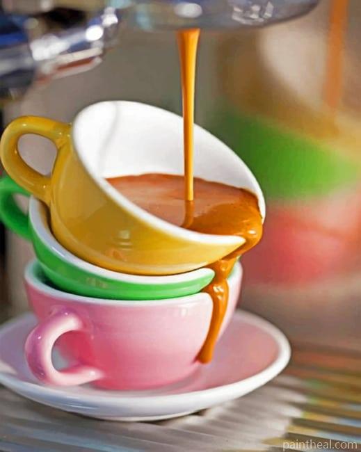 Coffee In Cups Painting By Numbers Kits