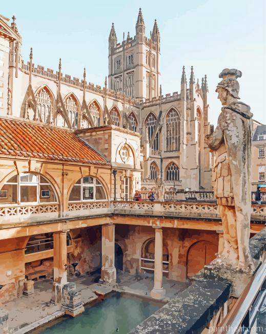Romans Bath in Bath City England Painting By Numbers Kits
