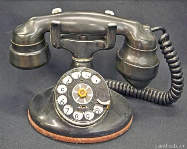 Black Old Phone Painting By Numbers Kits