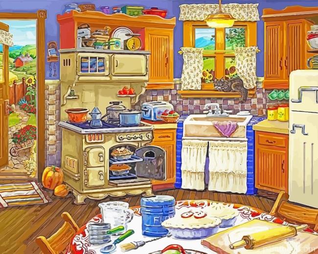Aesthetic Vintage Kitchen Painting By Numbers Kits