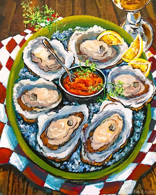 Oysters on the Half Shell Painting By Numbers Kits