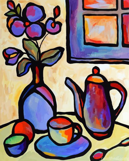 Aesthetic Teapot Painting By Numbers Kits
