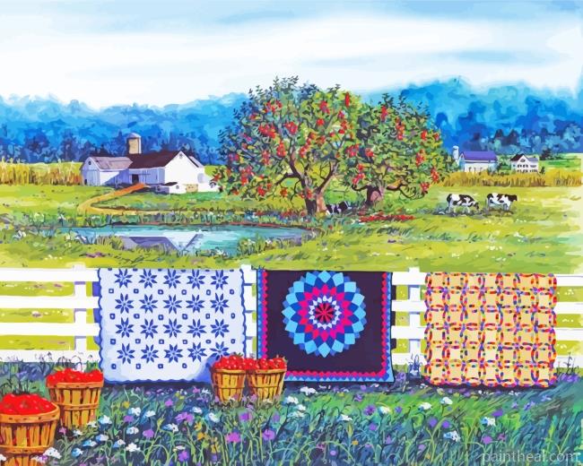 Quilt Laundry Painting By Numbers Kits