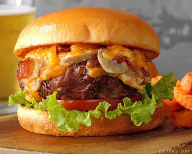 Fast Food Burger Painting By Numbers Kits
