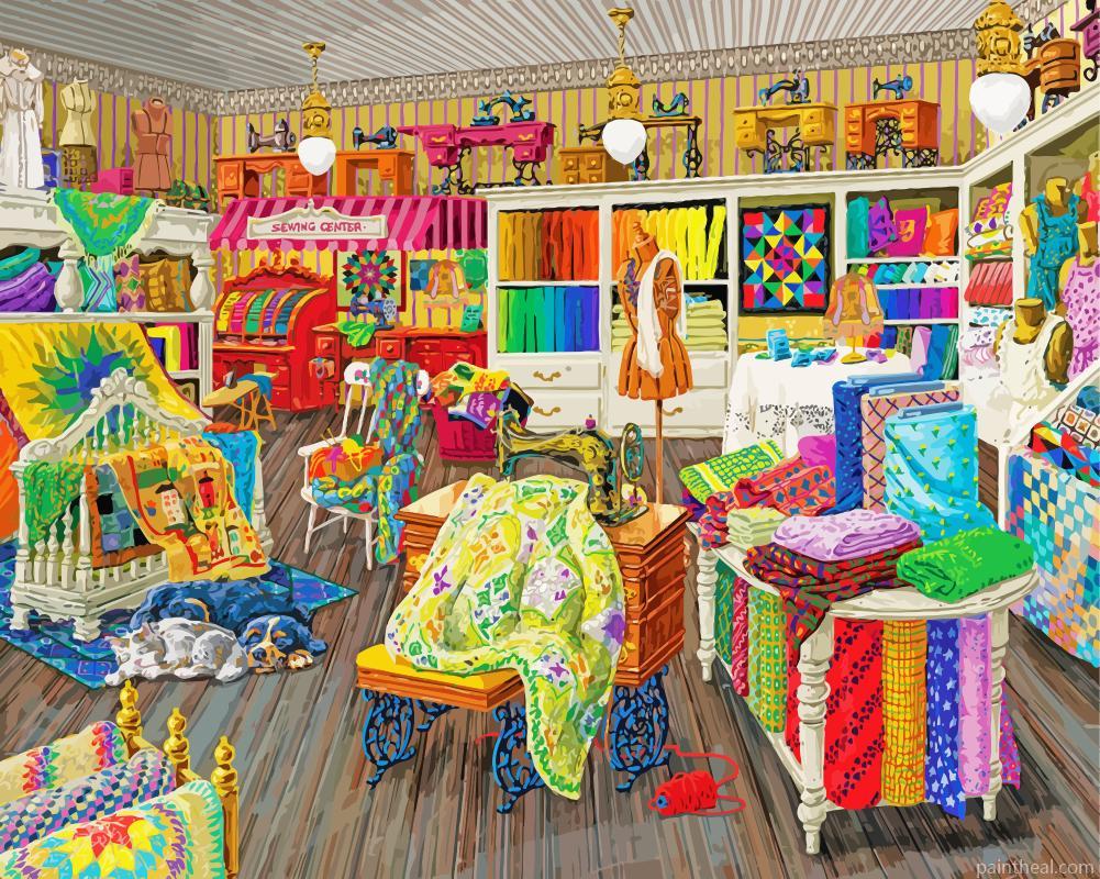 Sewing Shop Painting By Numbers Kits