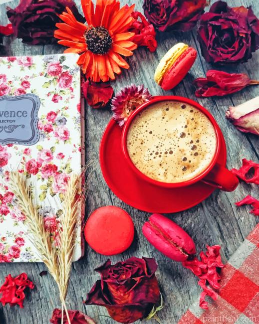 Coffee Cup And Macaroons Painting By Numbers Kits
