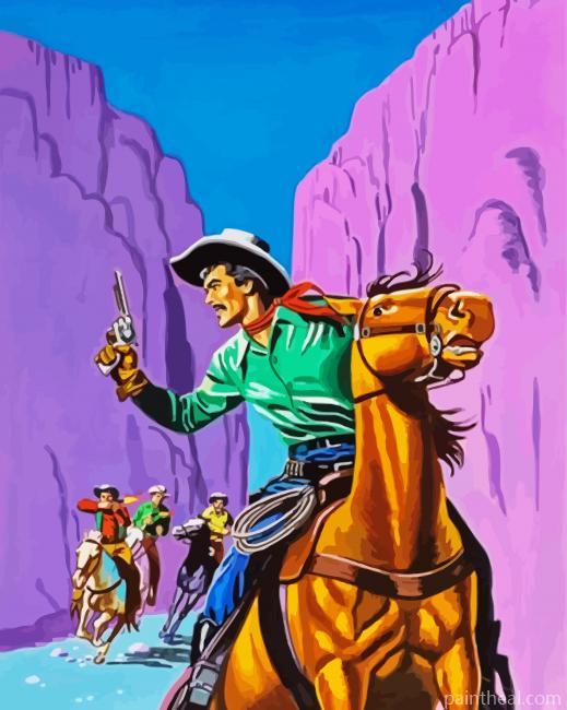 Illustration Mexican Cowboys Painting By Numbers Kits