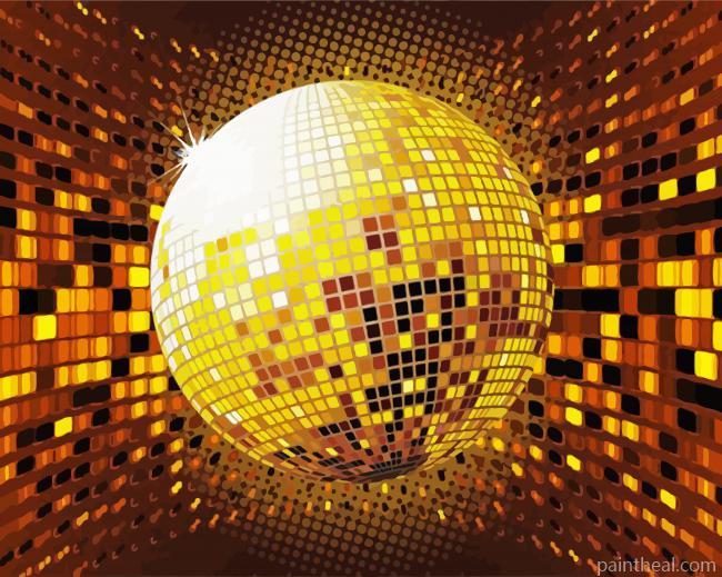 Gold Disco Ball Painting By Numbers Kits