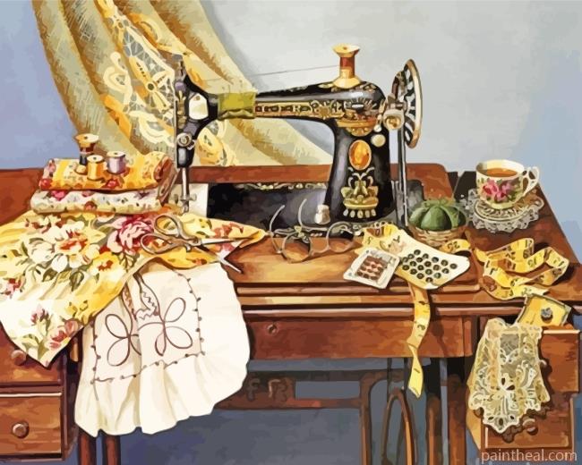 Sewing Machine Painting By Numbers Kits