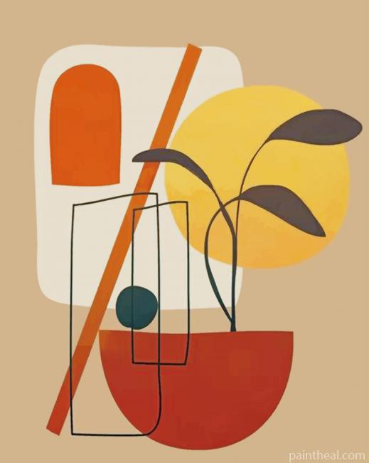 Plant Pot Illustration Painting By Numbers Kits