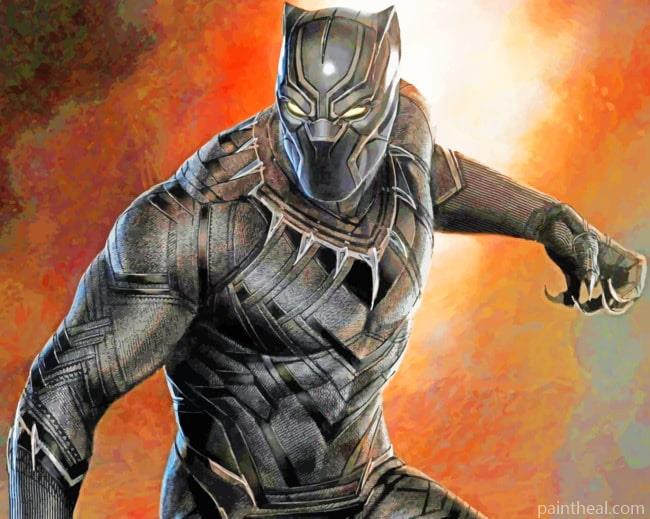 Chadwick Boseman In Black Panther Painting By Numbers Kits