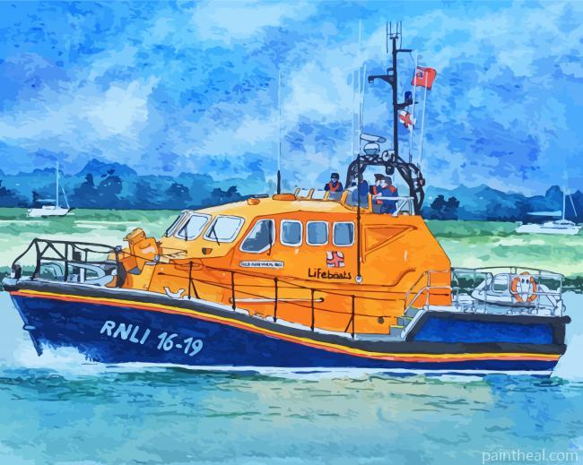 Aesthetic Rnli Lifeboat Painting By Numbers Kits