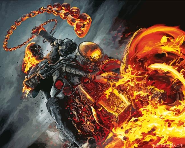 Cool Ghost Rider Painting By Numbers Kits