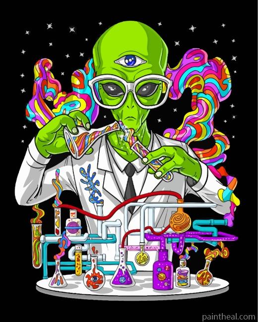 Scientist Alien Painting By Numbers Kits