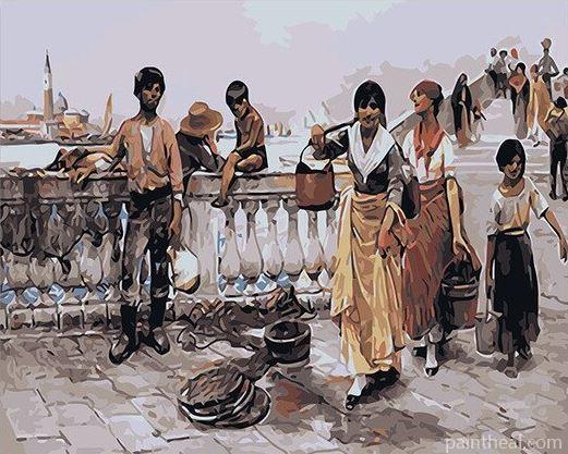 Water Carriers Venice Art Painting By Numbers Kits