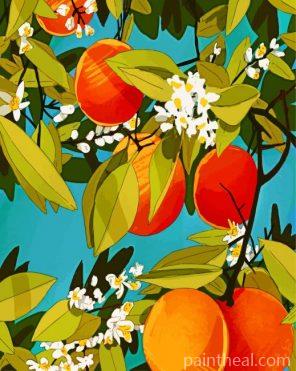 Aesthetic Orange Tree Painting By Numbers Kits