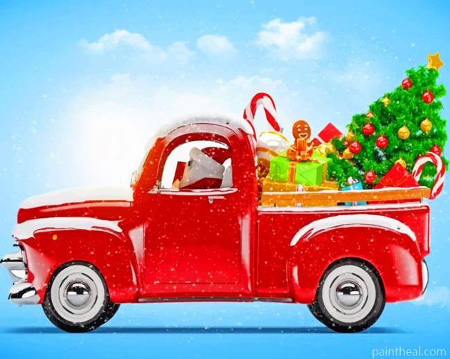 Santa Claus Truck Painting By Numbers Kits