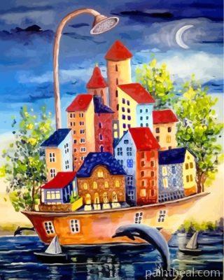 Bathtub Houses Painting By Numbers Kits