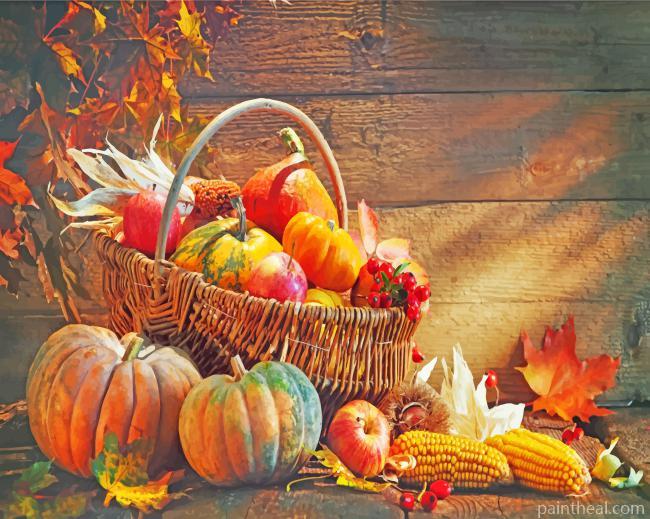 Pumpkins And Apples Painting By Numbers Kits
