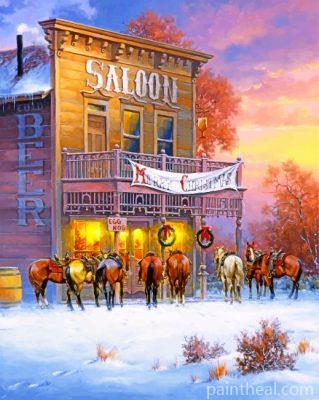 Western Christmas Painting By Numbers Kits