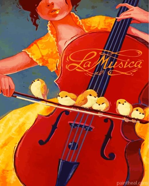 Aesthetic Violinist Painting By Numbers Kits
