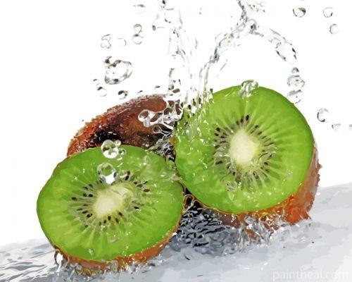 Sliced Kiwi In Water Painting By Numbers Kits