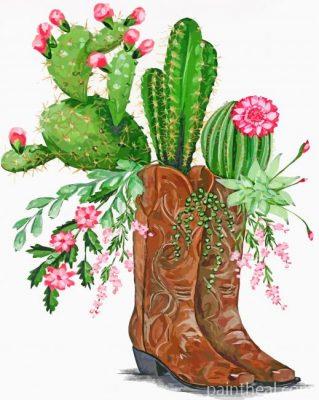 Cactus And Boots Painting By Numbers Kits