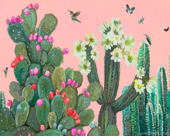 Garden Cactus And Roses Painting By Numbers Kits