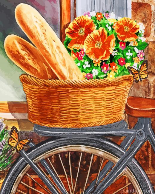 Bicycle And Basket Painting By Numbers Kits