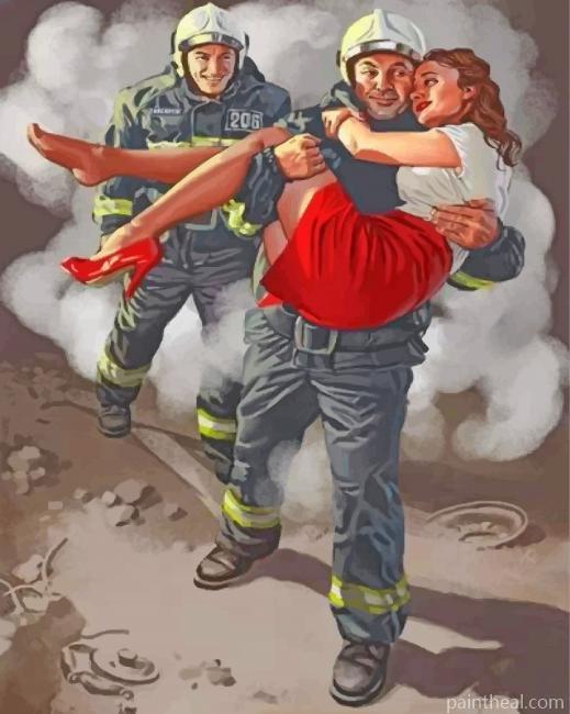 Hero Fireman Painting By Numbers Kits