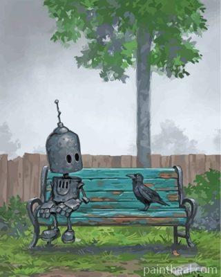 Robot And His New Friend Painting By Numbers Kits