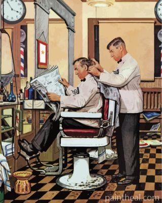 Barber Getting Haircut Painting By Numbers Kits