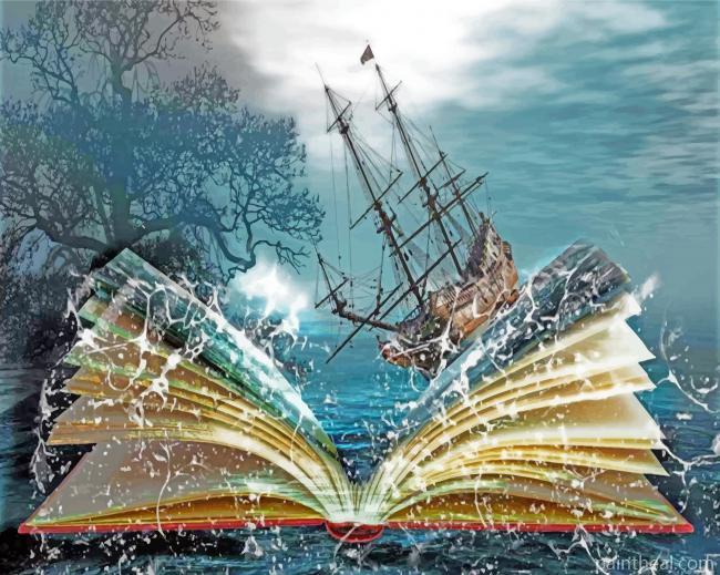 Fantasy Sea Book Ship Painting By Numbers Kits
