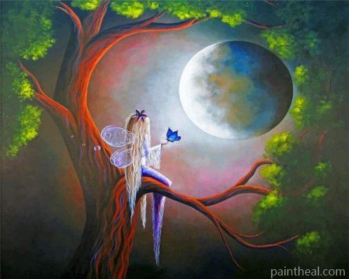 Fantasy Fairy On Tree Painting By Numbers Kits