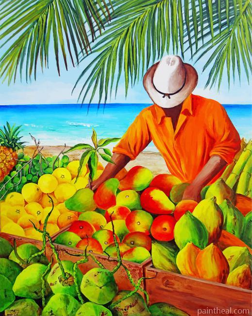 Fruits Seller Painting By Numbers Kits