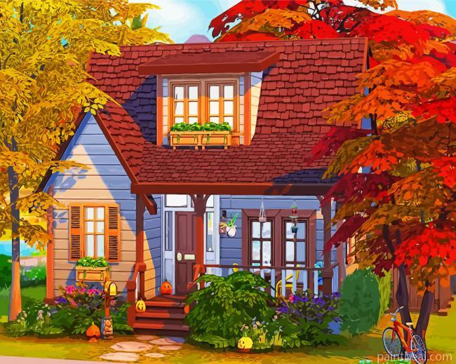 Autumn House Painting By Numbers Kits