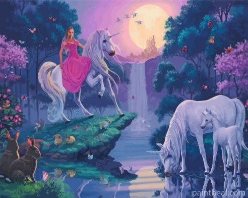 Girl On Unicorn Painting By Numbers Kits