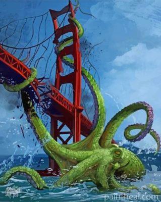 Cthulhu Golden Gate Bridge Painting By Numbers Kits
