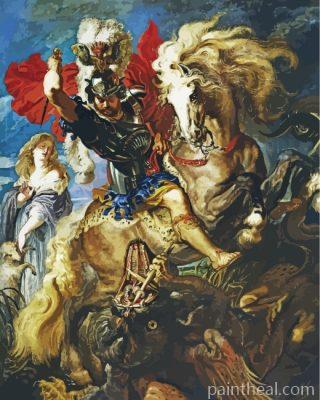 Saint George And The Dragon Painting By Numbers Kits
