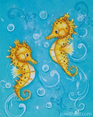Yellow Seahorses Painting By Numbers Kits