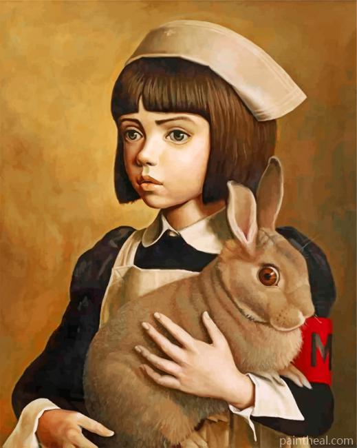 Girl And Rabbit Painting By Numbers Kits