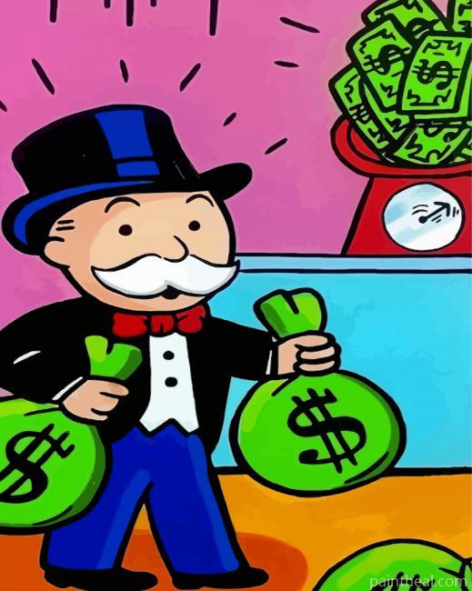 Aesthetic Monopoly Man Painting By Numbers Kits