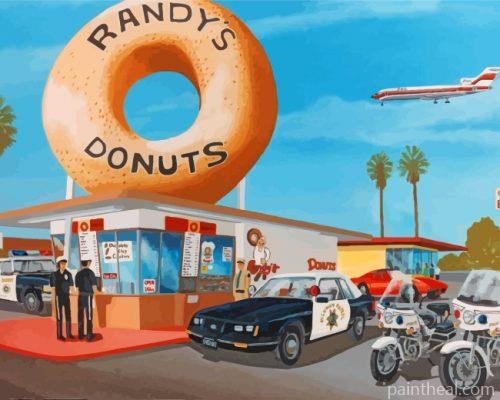 Police Buying Donuts Painting By Numbers Kits