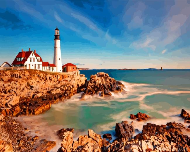 Portland Head Light Lighthouse Painting By Numbers Kits