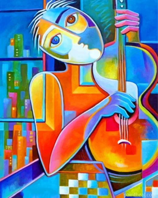 Cubism Guitarist Painting By Numbers Kits