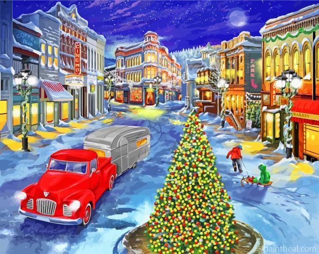 Snow Christmas City Painting By Numbers Kits