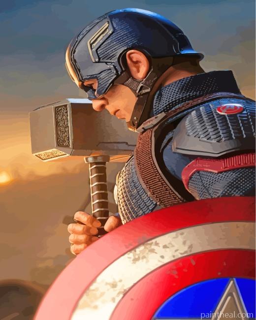 Captain America Hero Painting By Numbers Kits